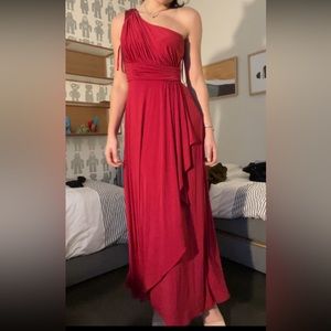 FUSCHIA MAXI DRESS FORMAL ONE SHOULDER DESIGNER